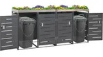 4er-M&uuml;lltonnenverkleidung HWC-H40, M&uuml;lltonnenbox, Pflanzkasten