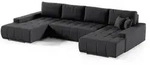 Wohnlandschaft Sofa mit Schlaffunktion VOGAR Stoff Aulla Grafit - Grau