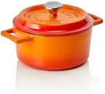 LAVA Cocotte orange &Oslash; 16,5 cm, Serie Cocottes round Gusseisen emailliert