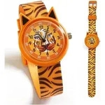 Djeco Armbanduhr Tiger Lernuhr, wasserdicht, &Oslash; 30 mm, Band 14 mm