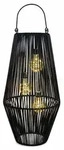 Formano Solarlaterne Au&szlig;en Garten gro&szlig;e Rattan Solar Laterne 3 LED Birnen 55...
