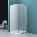 Mai & Mai Viertelkreis-Dusche Milchglas-Duschkabine 90x90x190cm 2 Pendelt&uuml;ren...