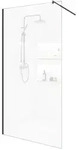 HOME DELUXE - Duschabtrennung - BAKI - Breite: 140 cm, Profil Schwarz, Klarglas,