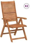 vidaXL Gartenst&uuml;hle 2 Stk. Klappbar Verstellbar Massivholz Akazie - Braun