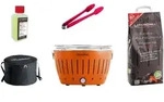 LotusGrill Starter-Set Classic Grill Mandarinenorange mit USB-Anschlu&szlig; raucharm
