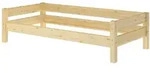 Einzelbett, Holzbett Kiefer massiv klar lackiert 90x200 w&auml;hlbares Zubeh&ouml;r