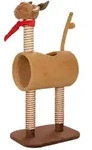 PawHut Kratzbaum 98 cm Katzenturm im Hirschdesign, mit H&ouml;hle, Spielball - Braun