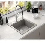 Sapho Granit-Einbausp&uuml;le, 1 Becken, 50x52cm, Taupe - Beige
