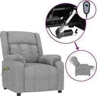vidaXL Massagesessel Elektrisch Hellgrau Stoff