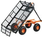 VEVOR Gartenwagen, Gartenkarre aus Metall mit einfach zu montierendem Rahmen,
