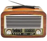 Retro-Radio AM/FM/SW mit Bluetooth, Solar, Akku, Netzbetrieb, Braun - Braun