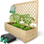 holz4home&reg; Pflanzkasten mit Rankgitter XL aus Kiefernholz I 44x128x104 cm I
