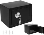 Safe Tresor klein mit Schl&uuml;ssel Schwarz ISO 8800 - Schwarz