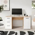 Forte NET307 Schreibtisch 140, moderner Schreibtisch mit 3 Schubladen und 1