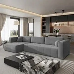 Masseno Ecksofa OLVERA mit Schlaffunktion L-Form, Sofa mit Bettkasten,