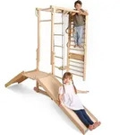 9-in-1 Holz-Indoor-Kletterger&uuml;st f&uuml;r Kinder, Kletterset mit Sprossenwand, Monkey