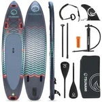 TSUNAMI SUP-Board 350 cm, aufblasbar, Set mit Doppelpaddel, Pumpe und Rucksack, T03 -