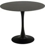 Esstisch Malta - &Oslash;90x75cm - Keramik und Stahl - schwarzer Marmor - Schwarz