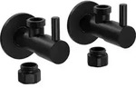Eckventil 2er-Pack - Messing - Schwarz matt - massiv Anschluss 3/8' inkl....