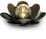 Solar Leuchte Lotusblume - ca. 24 x 10 cm - Garden Deko in schwarz