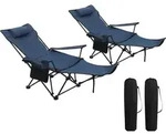 WOLTU 2er Set Campingstuhl, Klappstuhl, Liegestuhl, f&uuml;r Outdoor, Blau - Blau