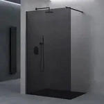 doporro Luxus Duschwand f&uuml;r Dusche Duschabtrennung 100x200cm Schwarz Walk-In...