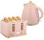 HOMCOM Wasserkocher-Toaster-Set mit 1,7 L Wasserkocher, 4 Scheiben-Toaster...