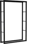 Kaminholzregal 100x25x150 cm, pulverbeschichteter Stahl, schwarz - Schwarz