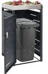 1er-M&uuml;lltonnenverkleidung HWC-H40b, M&uuml;lltonnenbox, Pflanzkasten