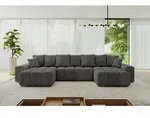 ALTDECOR Ecksofa in U-Form mit Schlaffunktion und Bettkasten ENIL-U 401x189x68...