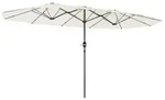 Outsunny Doppelsonnenschirm 436 x 260 cm UV Schutz Stahl Sonnenschirm Beige -...