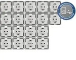 18x Schutzkontakt-Steckdose McPower "Cup", 250V/16A, UP, Klemmanschluss, wei&szlig;,