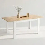 Homestyle4u Esstisch 86x135 bis 86x284 cm ausziehbar Wei&szlig; Wotan Eiche...