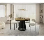 Esstisch Rund Ausziehbar mit Lamellen im Loft-Stil &ndash; 120 bis 200 cm &ndash;