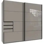 Schwebet&uuml;renschrank SAIGON Saharagrau, 2-t&uuml;rig (1x Glas), 3 Schubk&auml;sten, 3