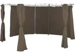 6er-Set Seitenteile f&uuml;r Pavillon &Oslash; 3,5m rund Farbe w&auml;hlbar Polyester - Taupe