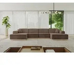 ALTDECOR Ecksofa in U-Form IREA-U2 386x165x80 cm Braun Corner Sofa Bett Eckcouch