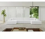 ALTDECOR Ecksofa in U-Form IREA-U2-v4 386x165x77 cm Wei&szlig; Corner Sofa Bett...