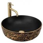 Aufsatzwaschbecken Rea Babilon Schwarz/Gold - Schwarz