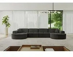 ALTDECOR Ecksofa in U- Form TARO-U2 - 388x171x79,5 cm Schwarz - Corner Sofa Bett