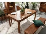 MASSIVMOEBEL24 Esstisch Sheesham 178x90x76 walnuss gewachst TORONTO #226 - Braun