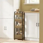 SoBuy Badezimmerschrank mit stabilen Regalen schmaler Nischenschrank Industrial