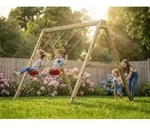 MaxPlay - Swing KDI Kinderschaukel mit Sitzen und Bodenankern - Rot
