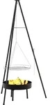 vidaXL Lagerfeuer Stativ 3 pcs Schwarz Stahl - Schwarz
