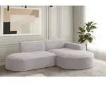 Ecksofa Designersofa PALMA XS in Stoff Ascot Rose Ottomane Rechts - Rosa