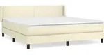 vidaXL Boxspringbett mit Matratze Creme 160x200 cm Kunstleder - Creme