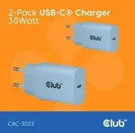 Club3D Lifestyle Ladeger&auml;t USB-C 30Watt. 2Stk blau retail - Blau