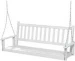 COSTWAY 3-Sitzer Gartenschaukel, H&auml;ngebank aus Massivholz, Hollywoodschaukel...