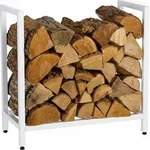 Relaxdays Kaminholzregal, Metall, HBT: 62,5 x 65 x 30,5 cm, Brennholzregal f&uuml;r