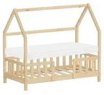 ML-Design Kinderbett 70x140cm mit Matratze Rausfallschutz Dach & Lattenrost...